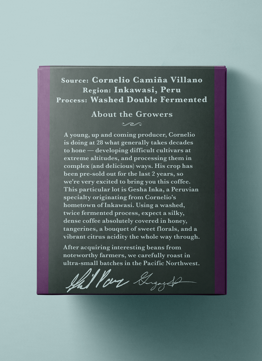 Cornelio Camiña Villano, Inkawasi, Peru, Gesha Inka Washed Double Fermented