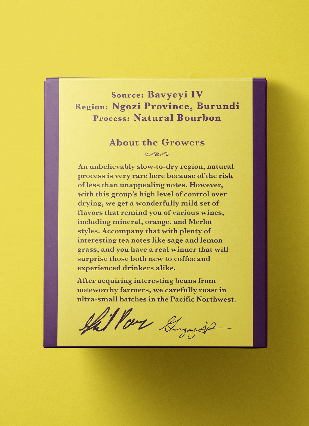 Bavyeyi IV, Ngozi Province, Burundi, Natural Bourbon